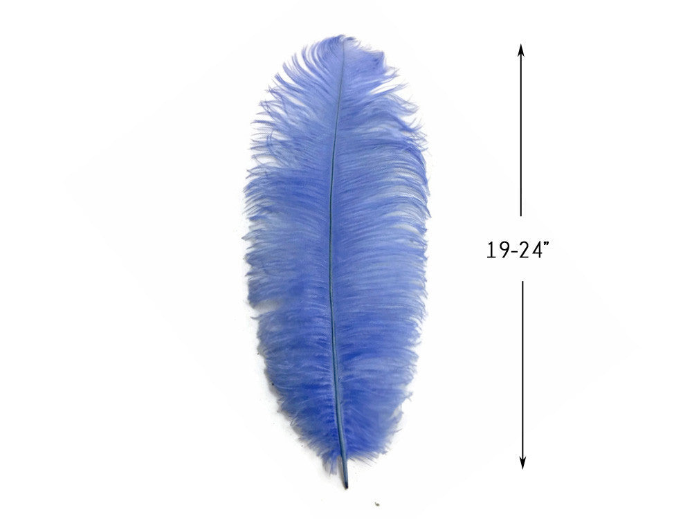 10 Pieces - 19-24" Light Blue Ostrich Dyed Drabs Body Feathers