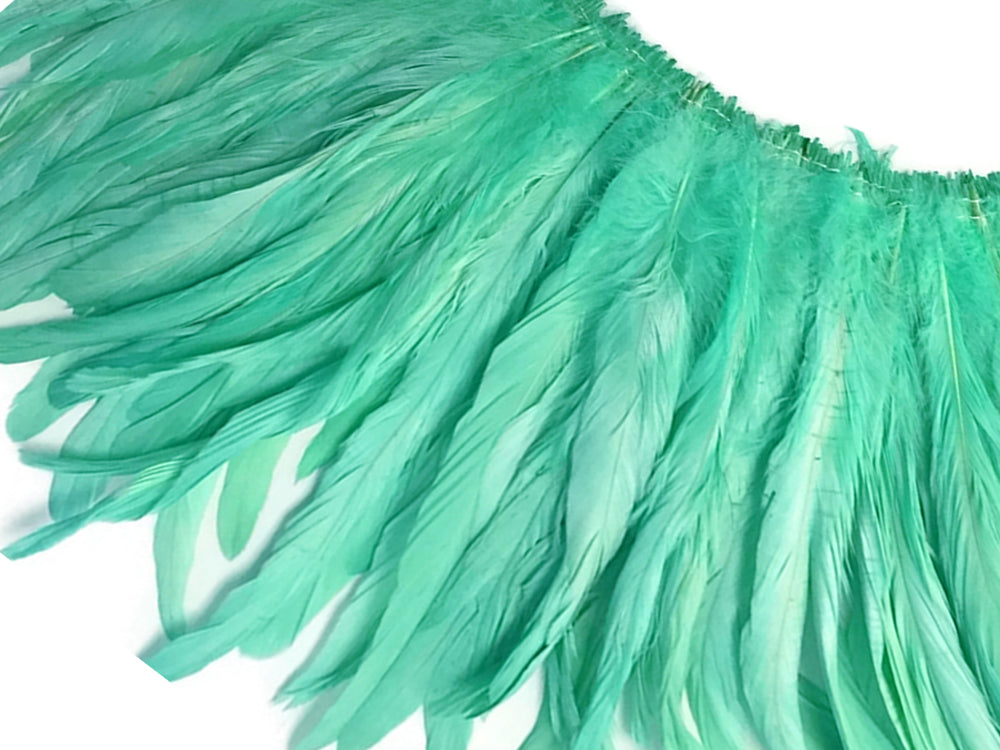 8-10" Mint Green Inch Strip Strung Accent Feathers for Wedding Centerpieces