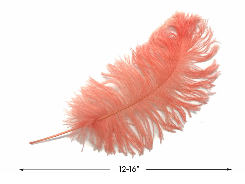 10 Pieces - 12-16" Apricot Dyed Ostrich Tail Fancy Feathers