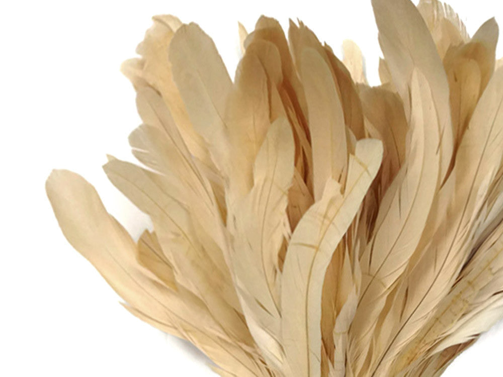 2 yards - 8-10" Natural Ivory Strung Bleach Accent Feathers for Wedding Backdrops & Arches