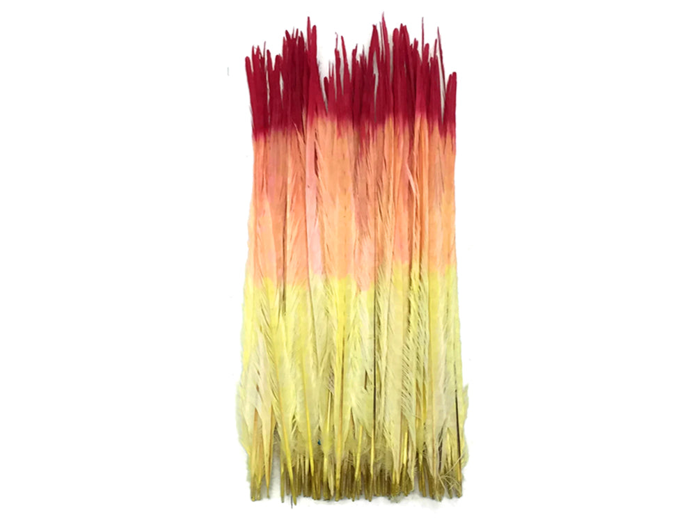 50 pieces - 18-22" Ombre Fiery Red Bleached Accent Feathers for Wedding Backdrops & Arches