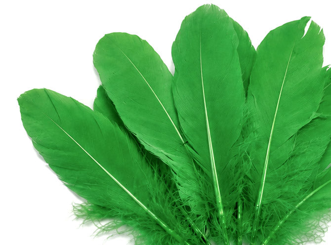 3 oz - Green Pack Kelly Satinettes Accent Feathers for Wedding Bouquets & Boutonnieres
