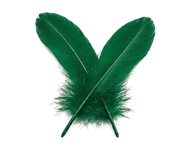 3 oz - Hunter Green Pack Satinettes Pallet Accent Feathers for Wedding Bouquets & Boutonnieres