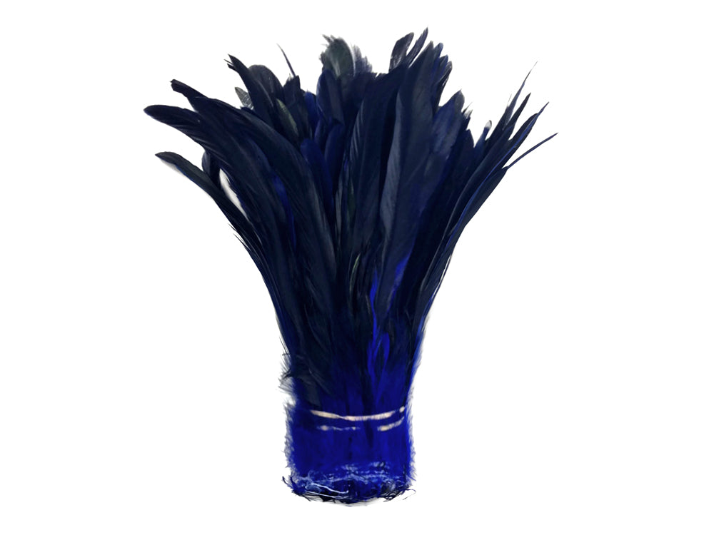 8-10" Natural Inch Strip Navy Accent Feathers for Wedding Centerpieces