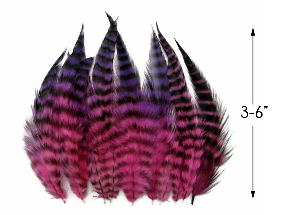 1 dozen - Grizzly Short Pinkle Whiting Accent Feathers for Wedding Bridal Accessories