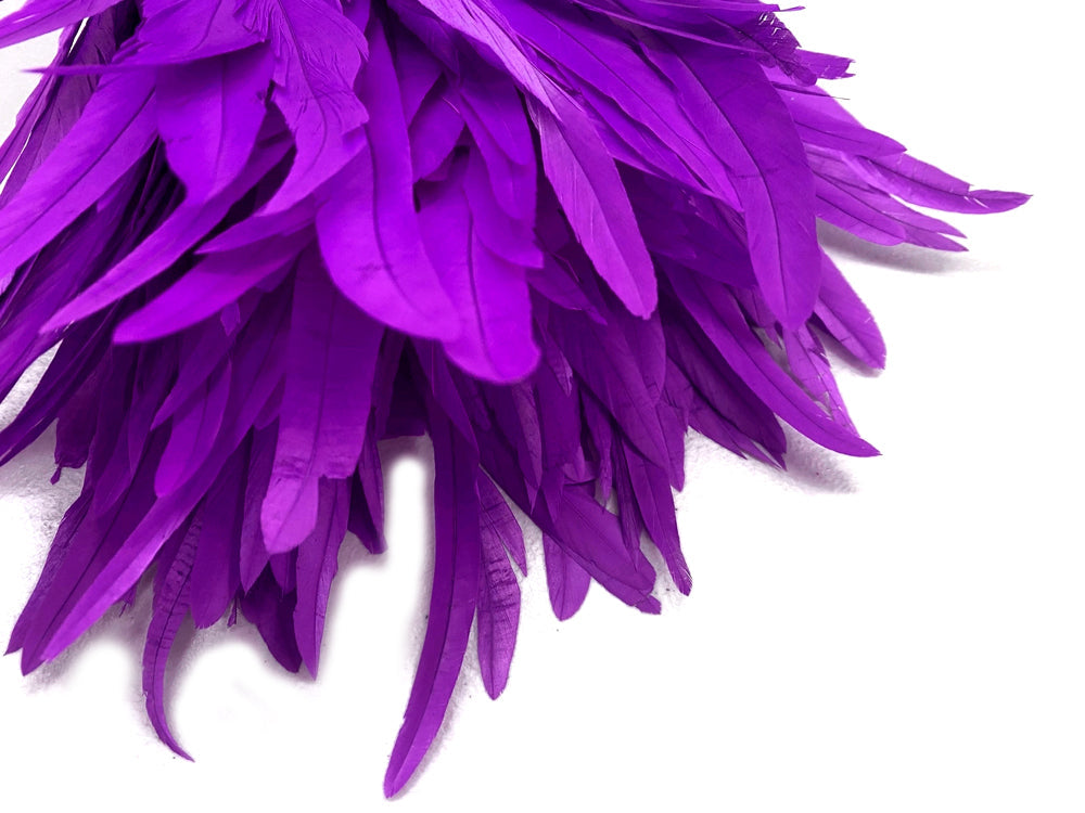 8-10" Natural Inch Strip Purple Accent Feathers for Wedding Centerpieces