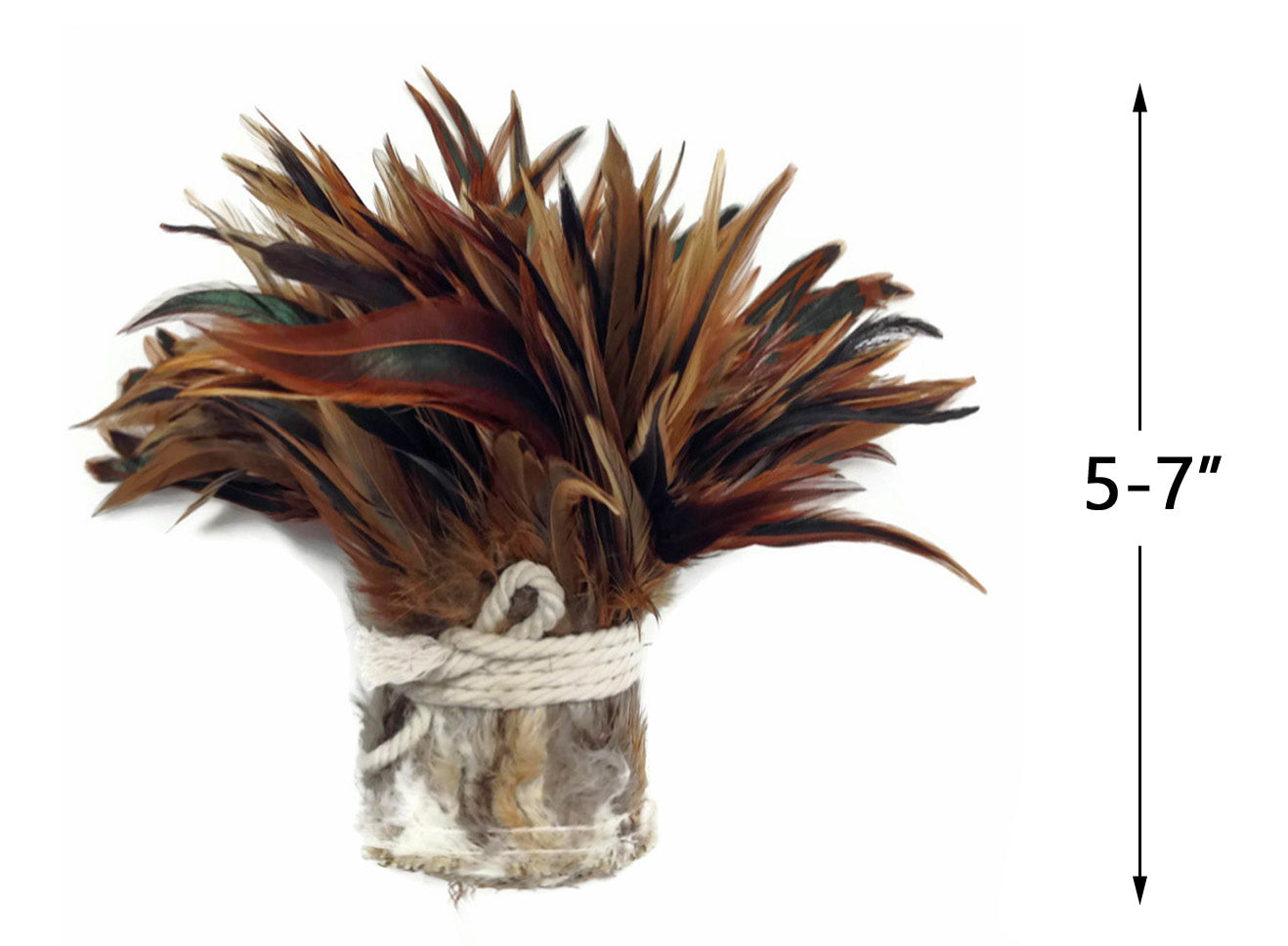 1 yard - 5-7" Natural Furnace Red Badger Accent Feathers for Wedding Backdrops & Arches