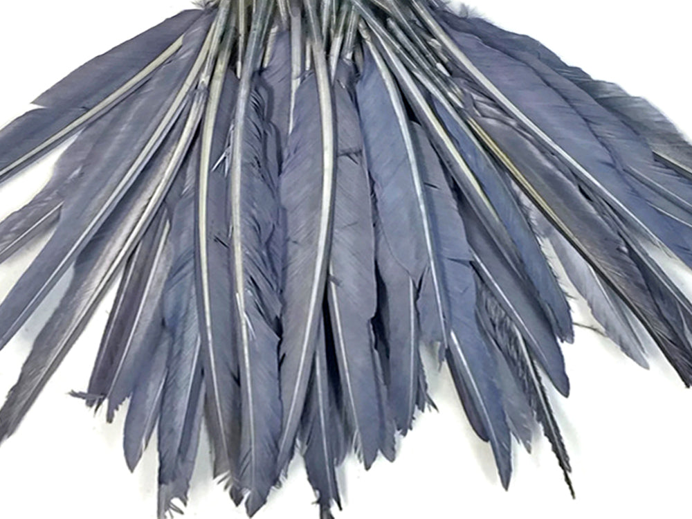 50 oz - Silver Gray Pack Primary Wing Accent Feathers for Wedding Centerpieces