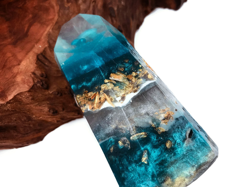 Turquoise Crystal Point Accent Feathers for Wedding Centerpieces