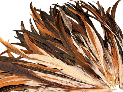 10 pieces - 16-18" Natural Brown Cream Mix Accent Feathers for Wedding Bouquets & Boutonnieres
