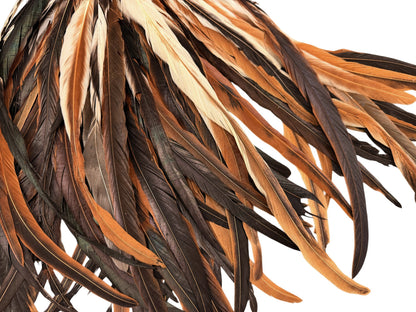10 pieces - 16-18" Natural Brown Cream Mix Accent Feathers for Wedding Bouquets & Boutonnieres