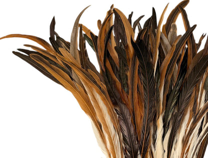 8 lb - 16-18" Natural Brown Cream Mix Accent Feathers for Wedding Backdrops & Arches