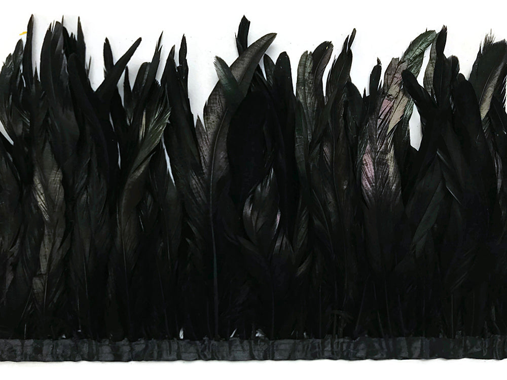 1 yard - 10-12" Natural Black Dyed Over Accent Feathers for Wedding Backdrops & Arches