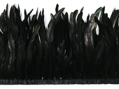 1 yard - 10-12" Natural Black Dyed Over Accent Feathers for Wedding Backdrops & Arches