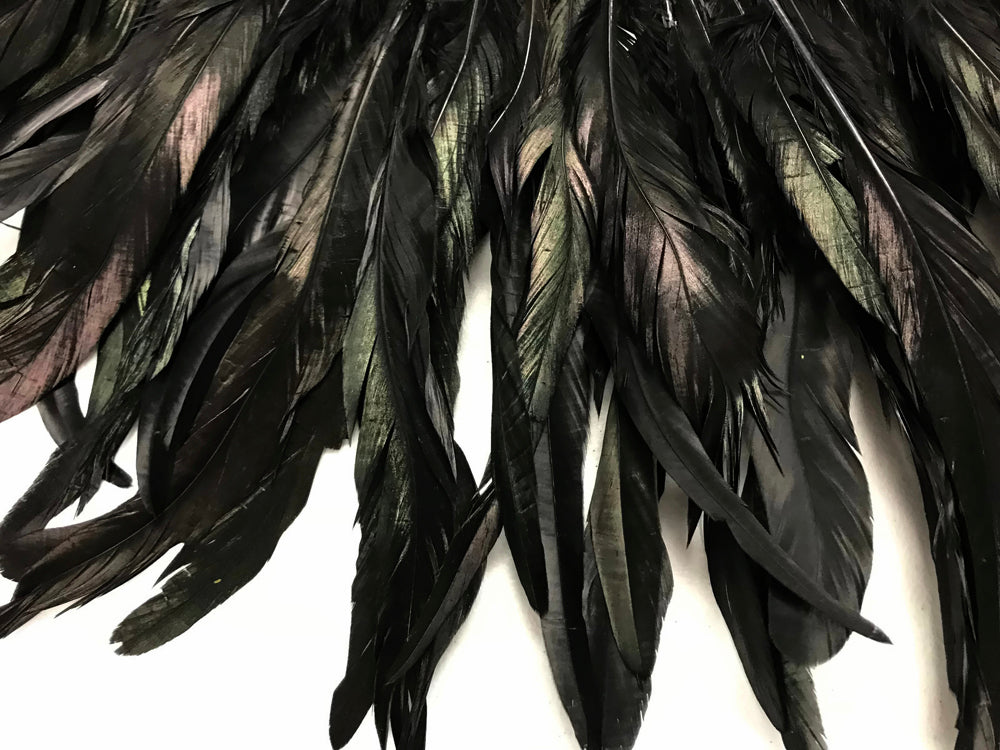 1 yard - 10-12" Natural Black Dyed Over Accent Feathers for Wedding Backdrops & Arches