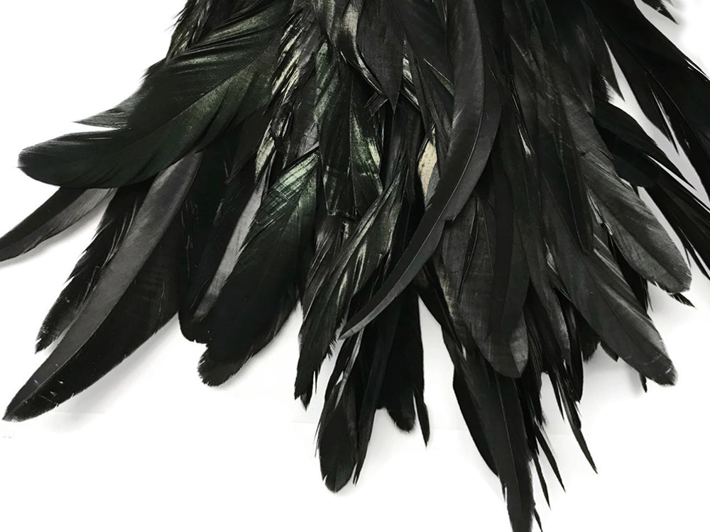 1 yard - 10-12" Natural Black Dyed Over Accent Feathers for Wedding Backdrops & Arches