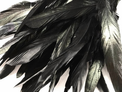 1 yard - 10-12" Natural Black Dyed Over Accent Feathers for Wedding Backdrops & Arches