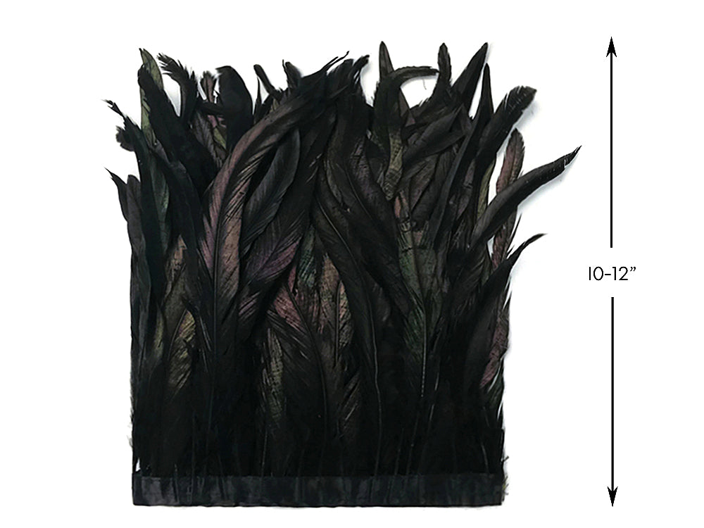 1 yard - 10-12" Natural Black Dyed Over Accent Feathers for Wedding Backdrops & Arches