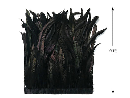 1 yard - 10-12" Natural Black Dyed Over Accent Feathers for Wedding Backdrops & Arches