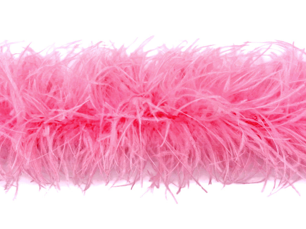 2 Yards - Candy Pink 3 Ply Ostrich Medium Weight Fluffy Feather Boa