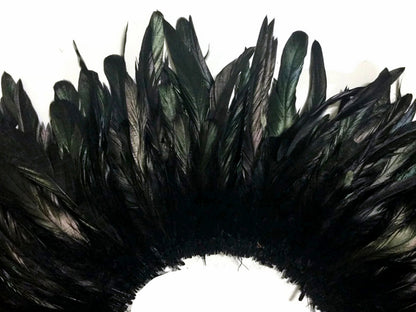 8-10" Natural Inch Strip Black Accent Feathers for Wedding Centerpieces
