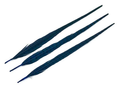 10 pieces - 18-22" Natural Blue Dyed Over Accent Feathers for Wedding Centerpieces
