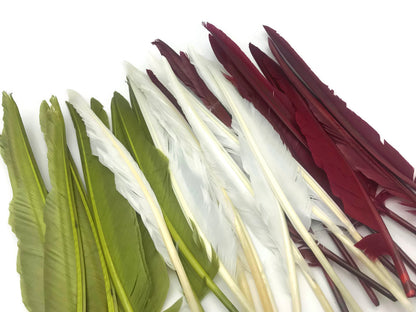 A quarter pound - Green Olive Pointer Primary Accent Feathers for Wedding Backdrops & Arches