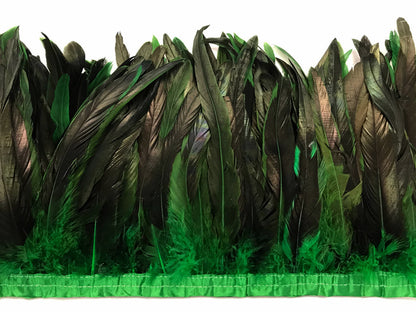 1 yard - 10-12" Natural Kelly Green Dyed Accent Feathers for Wedding Backdrops & Arches