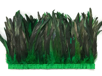1 yard - 10-12" Natural Kelly Green Dyed Accent Feathers for Wedding Backdrops & Arches
