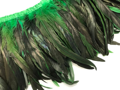 1 yard - 10-12" Natural Kelly Green Dyed Accent Feathers for Wedding Backdrops & Arches