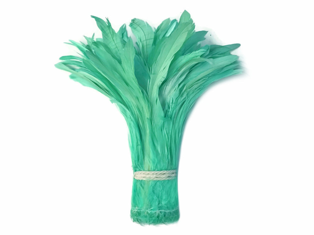 8-10" Mint Green Inch Strip Strung Accent Feathers for Wedding Centerpieces