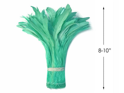 8-10" Mint Green Inch Strip Strung Accent Feathers for Wedding Centerpieces