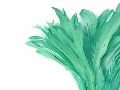8-10" Mint Green Inch Strip Strung Accent Feathers for Wedding Centerpieces