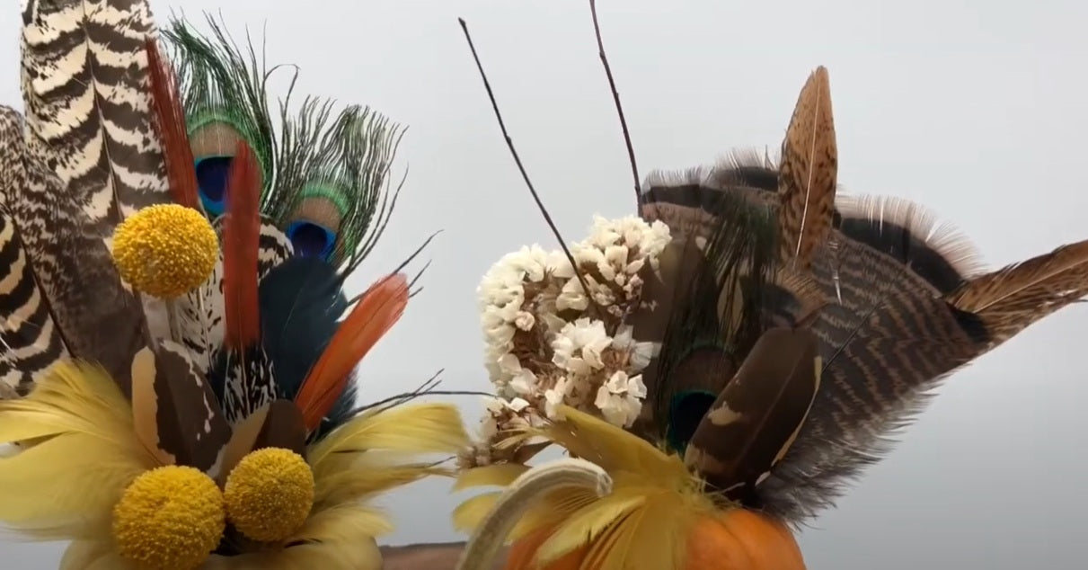 Mini Pumpkin Centerpiece Accent Feathers for Wedding Favors & Decor