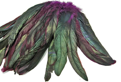 2 yards - 8-10" Natural Purple Half Bronze Accent Feathers for Wedding Backdrops & Arches