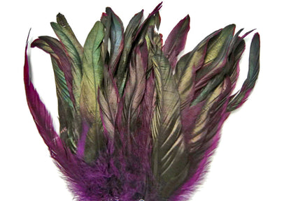 2 yards - 8-10" Natural Purple Half Bronze Accent Feathers for Wedding Backdrops & Arches