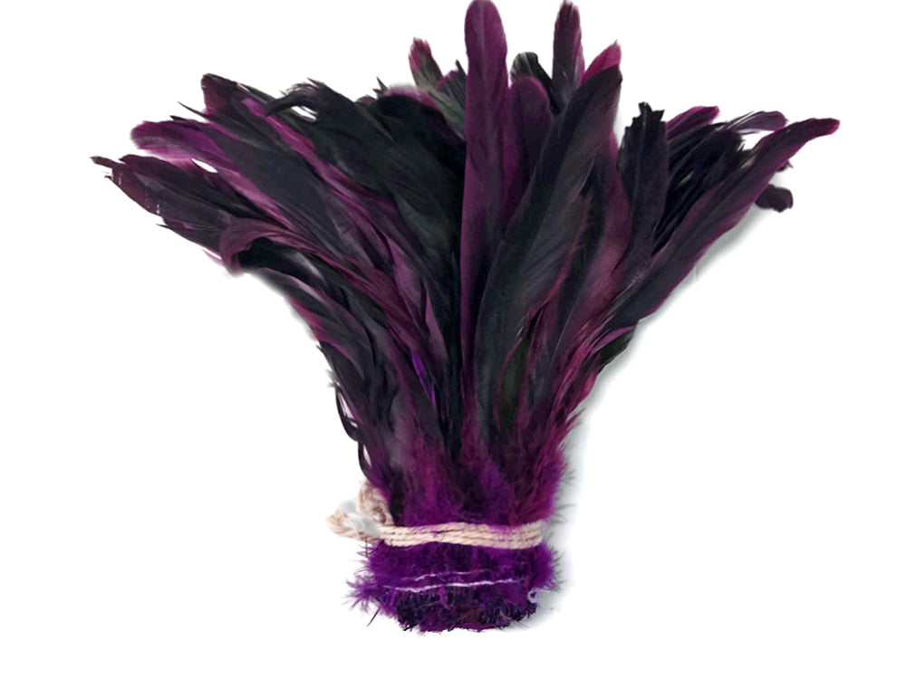 8-10" Natural Inch Strip Purple Accent Feathers for Wedding Centerpieces