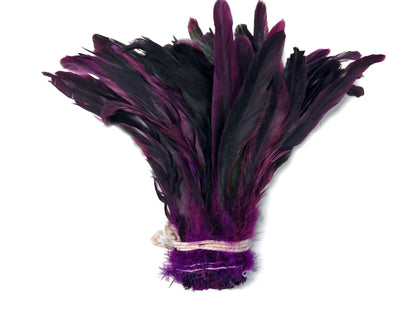 8-10" Natural Inch Strip Purple Accent Feathers for Wedding Centerpieces