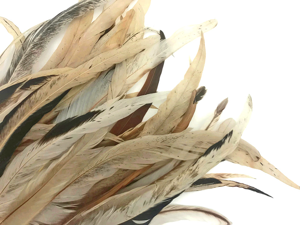 25 oz - 10-14" Natural Pack Beige Mix Accent Feathers for Wedding Centerpieces