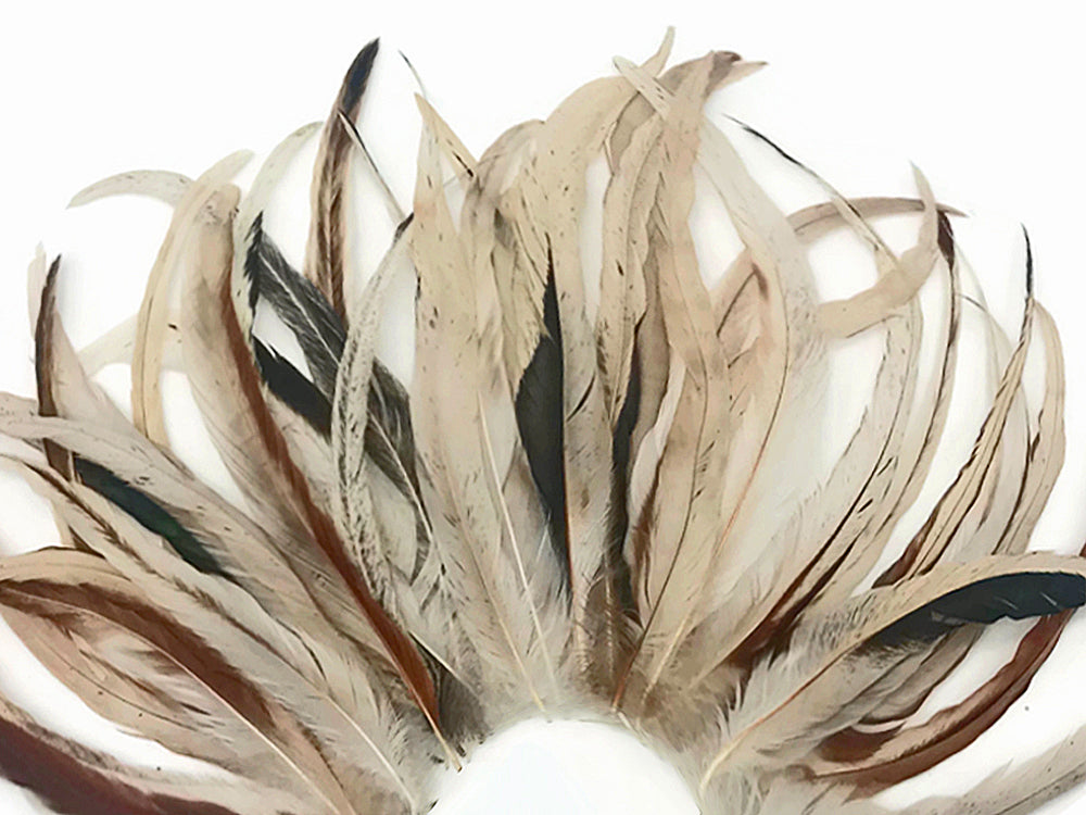 25 oz - 10-14" Natural Pack Beige Mix Accent Feathers for Wedding Centerpieces