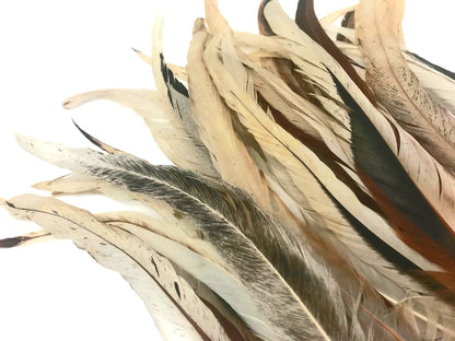 25 oz - 10-14" Natural Pack Beige Mix Accent Feathers for Wedding Centerpieces
