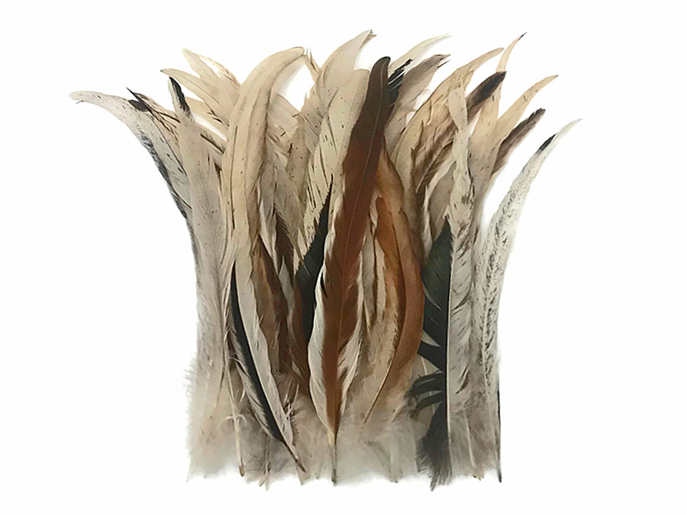 25 oz - 10-14" Natural Pack Beige Mix Accent Feathers for Wedding Centerpieces
