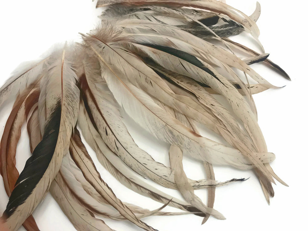 25 oz - 10-14" Natural Pack Beige Mix Accent Feathers for Wedding Centerpieces