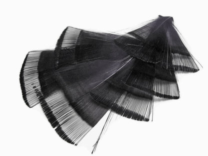 1 dozen - Black Dyed Golden Tippet Accent Feathers for Wedding Centerpieces