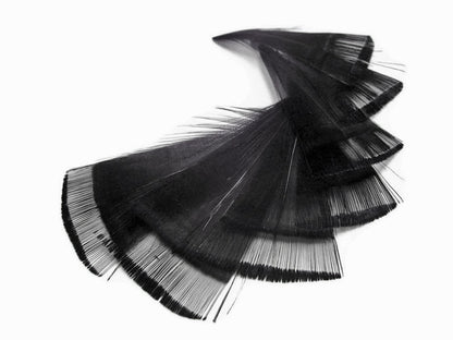 1 dozen - Black Dyed Golden Tippet Accent Feathers for Wedding Centerpieces