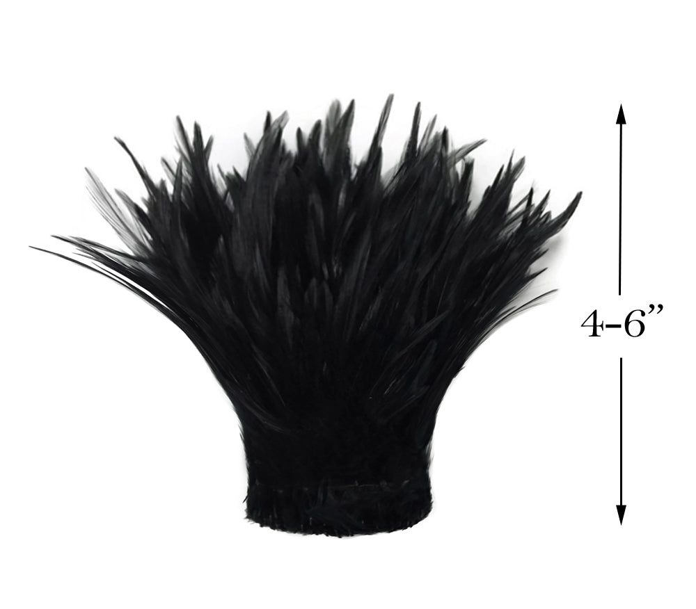 1 yard - Black Strung Rooster Neck Soft Hackle Feathers for Wedding Backdrops & Arches