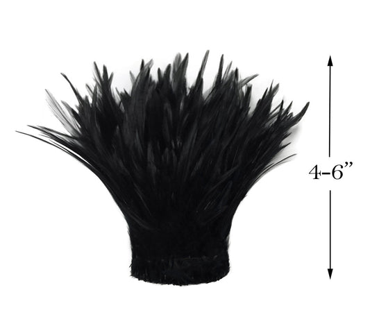 1 yard - Black Strung Rooster Neck Soft Hackle Feathers for Wedding Backdrops & Arches