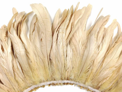 2 yards - 8-10" Natural Ivory Strung Bleach Accent Feathers for Wedding Backdrops & Arches