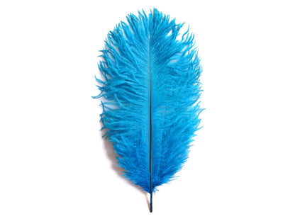 1/2 Lb. - 9-13" Turquoise Blue Dyed Ostrich Body Drab Wholesale Feathers (Bulk)