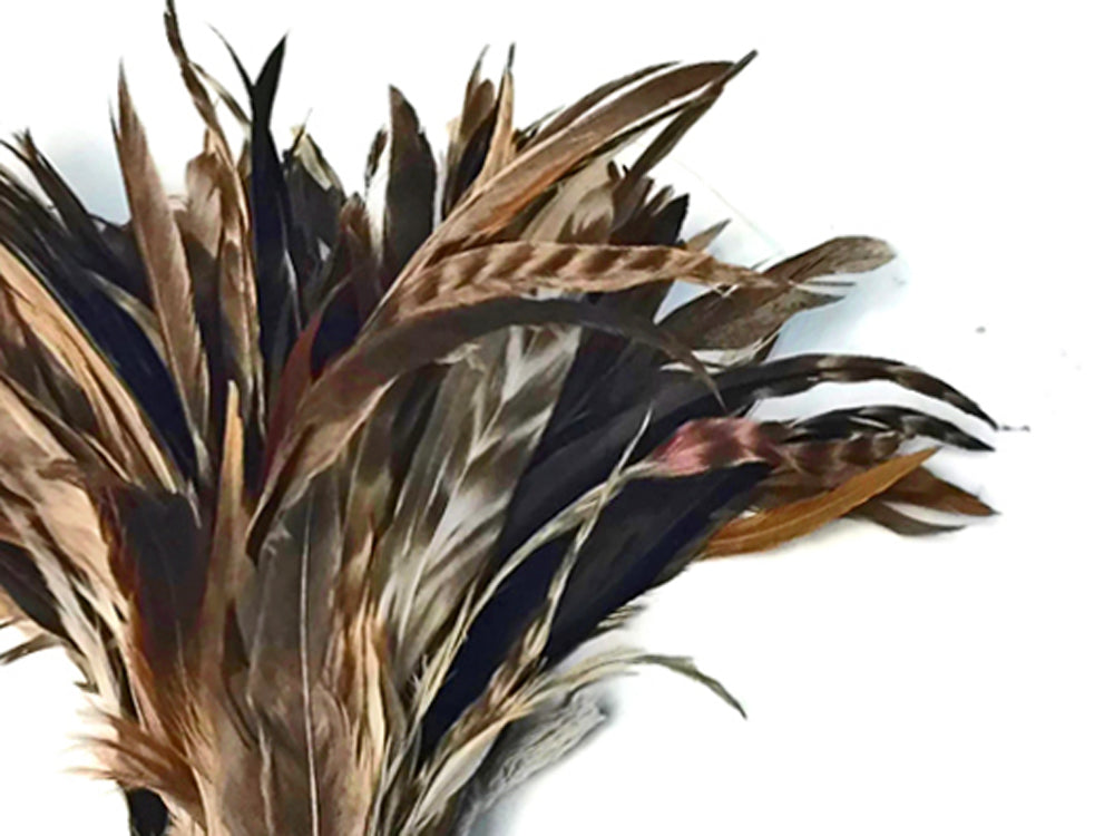 25 oz - 8-10" Chinchilla Pack Natural Brown Soft Hackle Feathers for Wedding Centerpieces